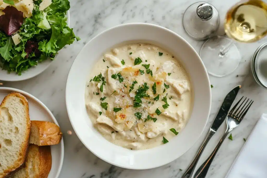 justalittlebite recipes with parsley and Parmesan, served with Caesar salad and garlic bread.