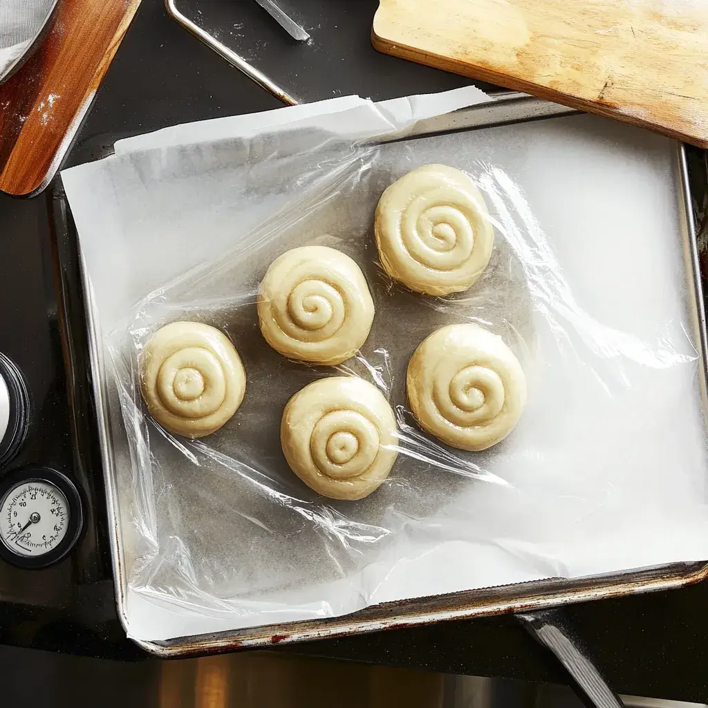 Dough balls being shaped into Kaiser rolls, with one stamped and another hand-knotted on a floured surface.