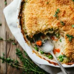 Brown Baked Casserole with Cheese and Vegetables