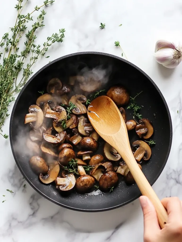 Cooking Mushroom Duxelles for Beef Wellington