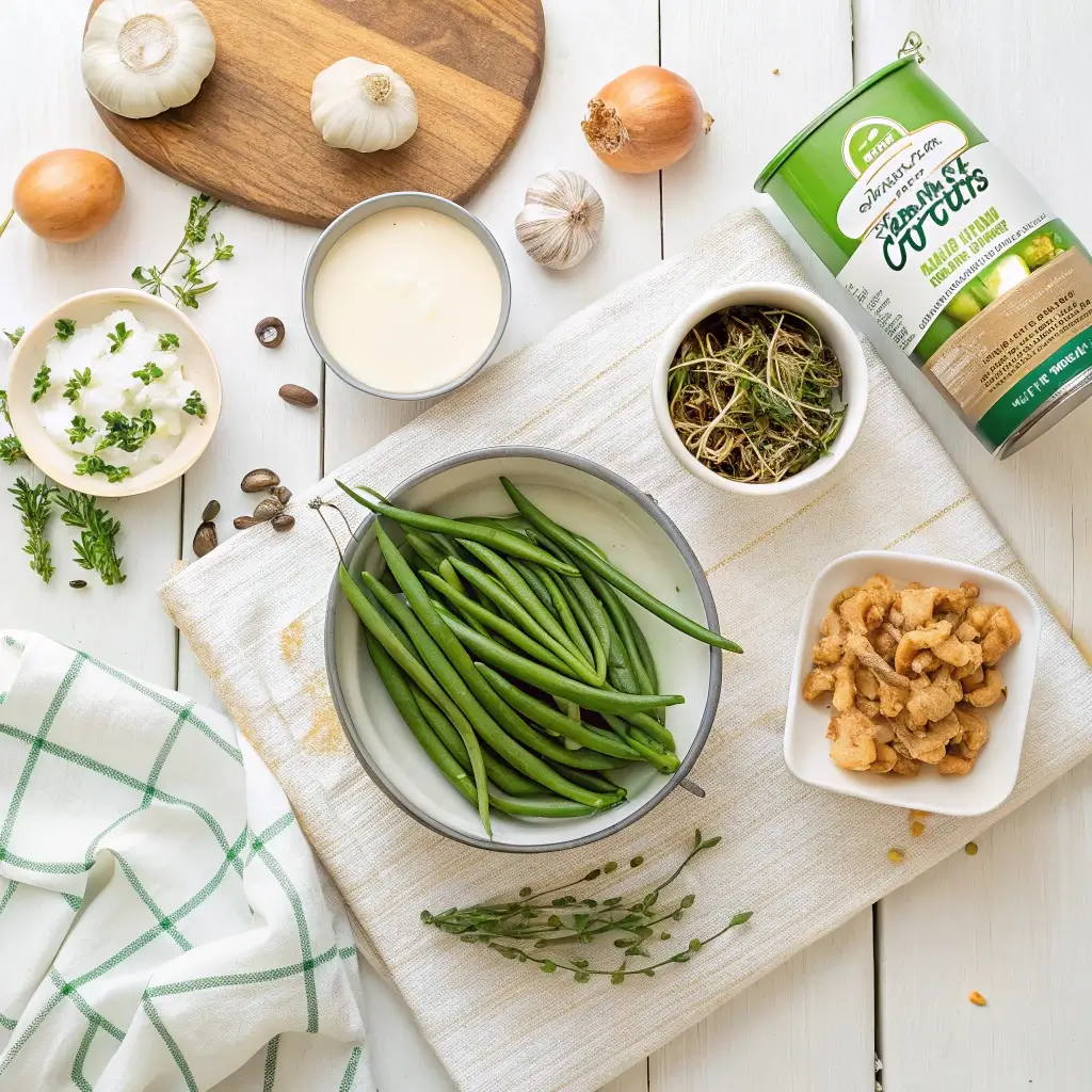 Ingredients for green bean casserole Recip