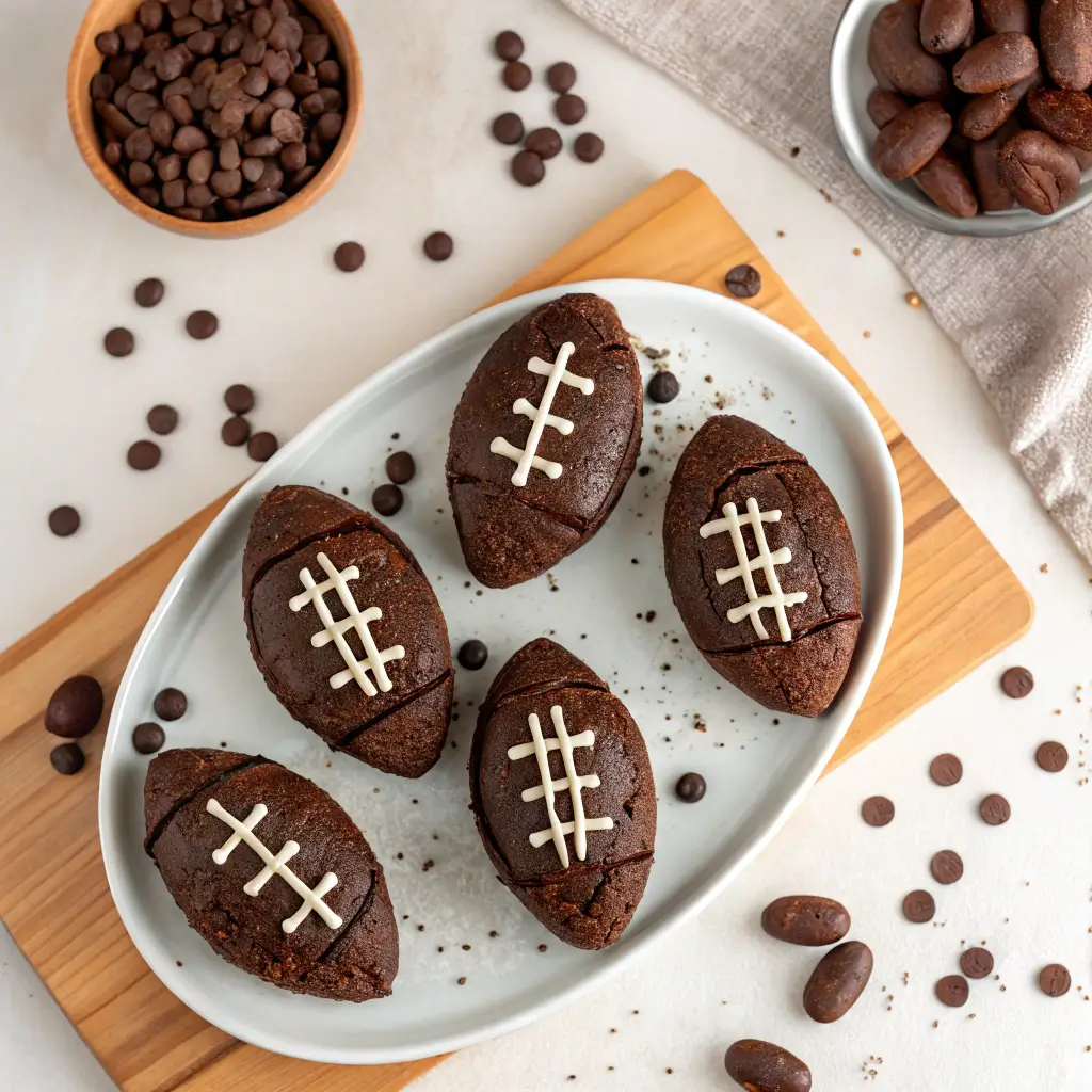 Chocolate Football Brownies for Super Bowl Dessert