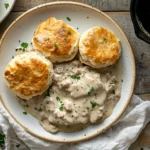 Goldenbiscuits and gravy recipe with creamy sausage gravy