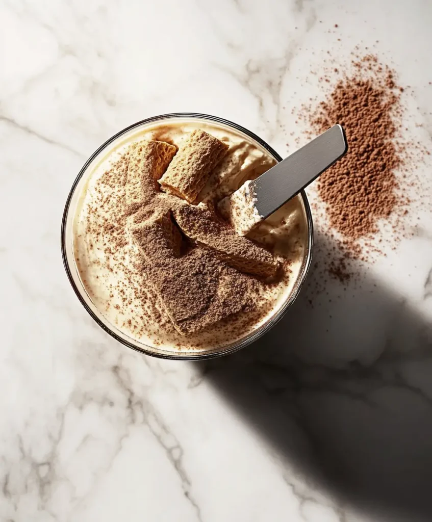 A dish with espresso-soaked ladyfingers being layered with smooth mascarpone cream