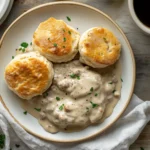 The Best biscuits and gravy recipe - Flaky, Buttery & Creamy