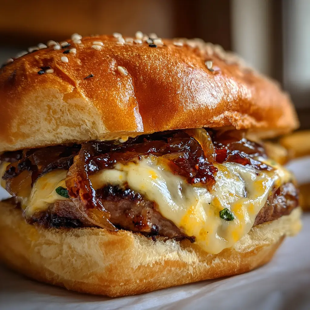 Juicy bison burger on a grill for the 4th of July