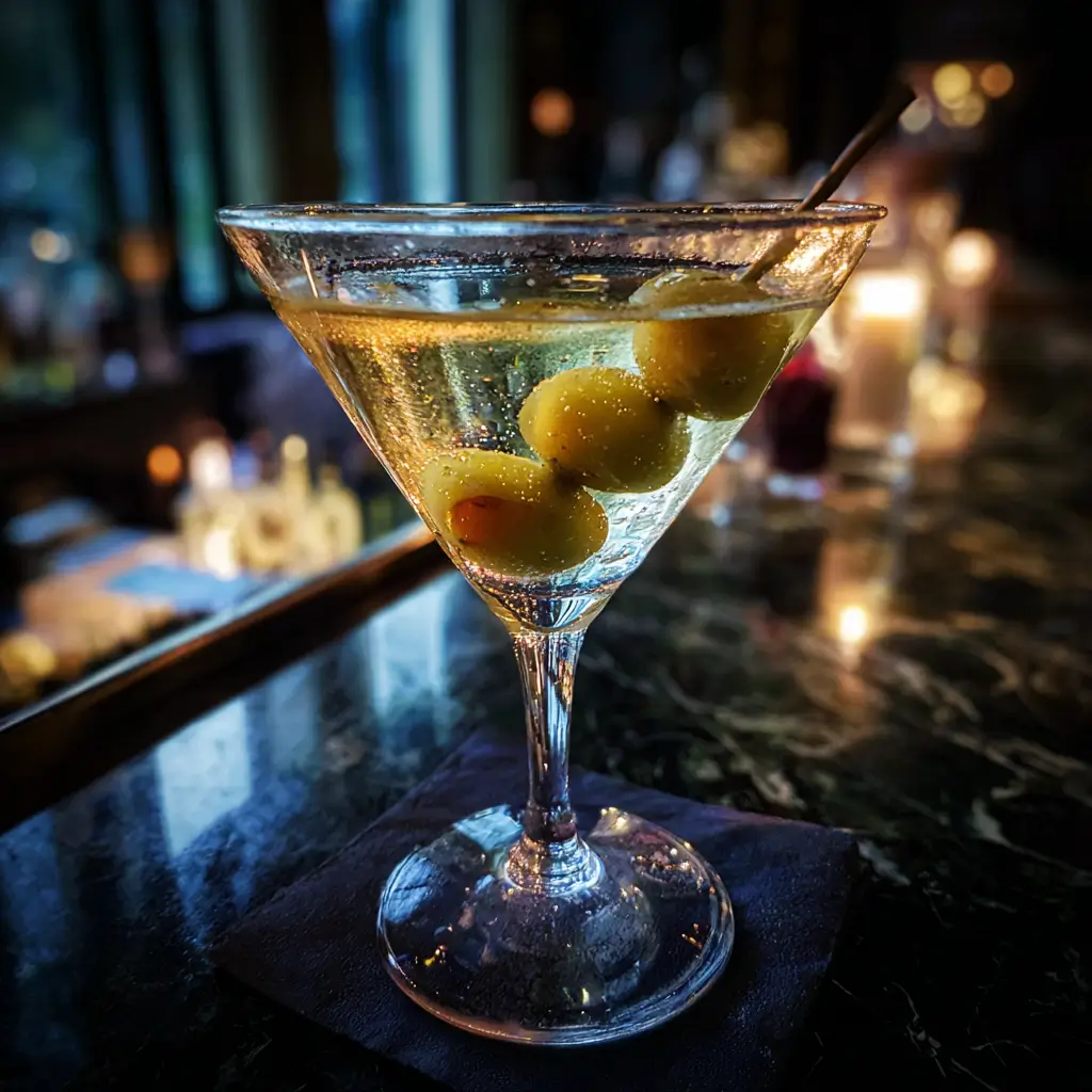 Ketel One dirty martini recipe in chilled glass