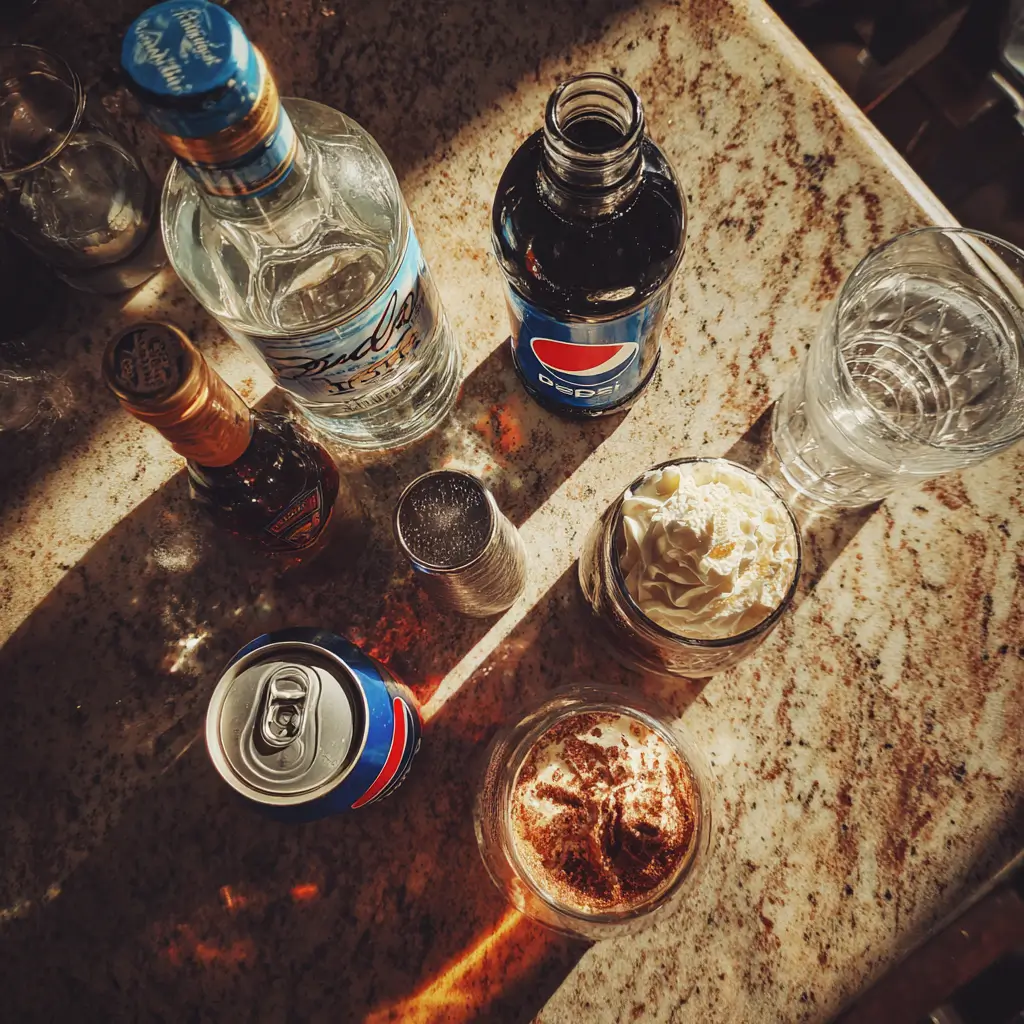 Ingredients for making a Smith and Wesson cocktail